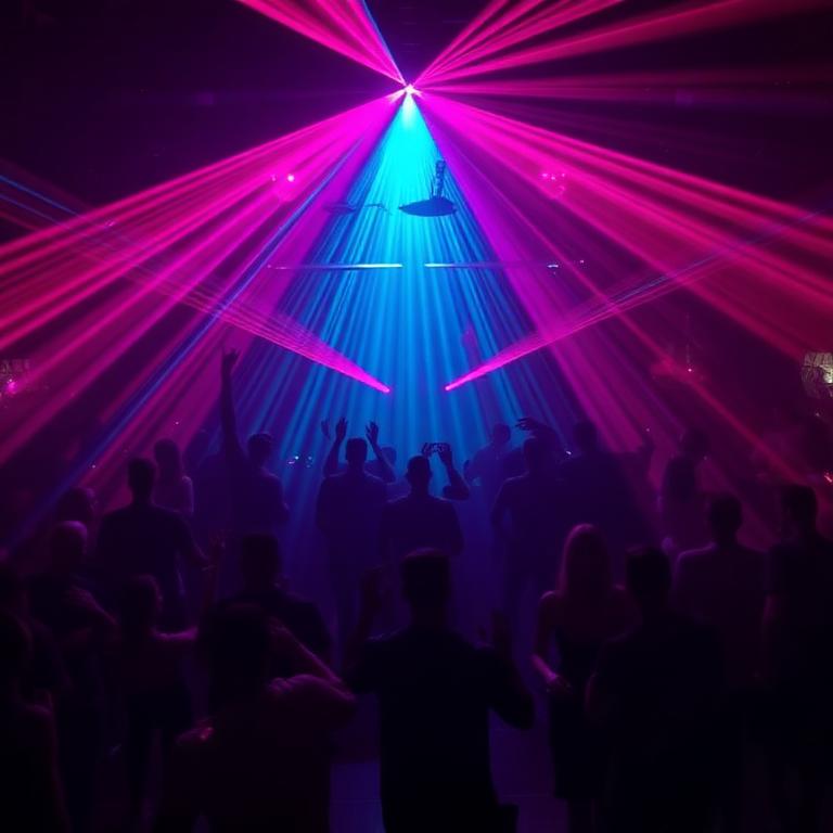 Pista de baile con luces láser